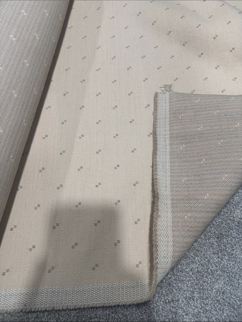 Beige Dot Jacquard Upholstery Fabric 55”x 4 yards and 2’